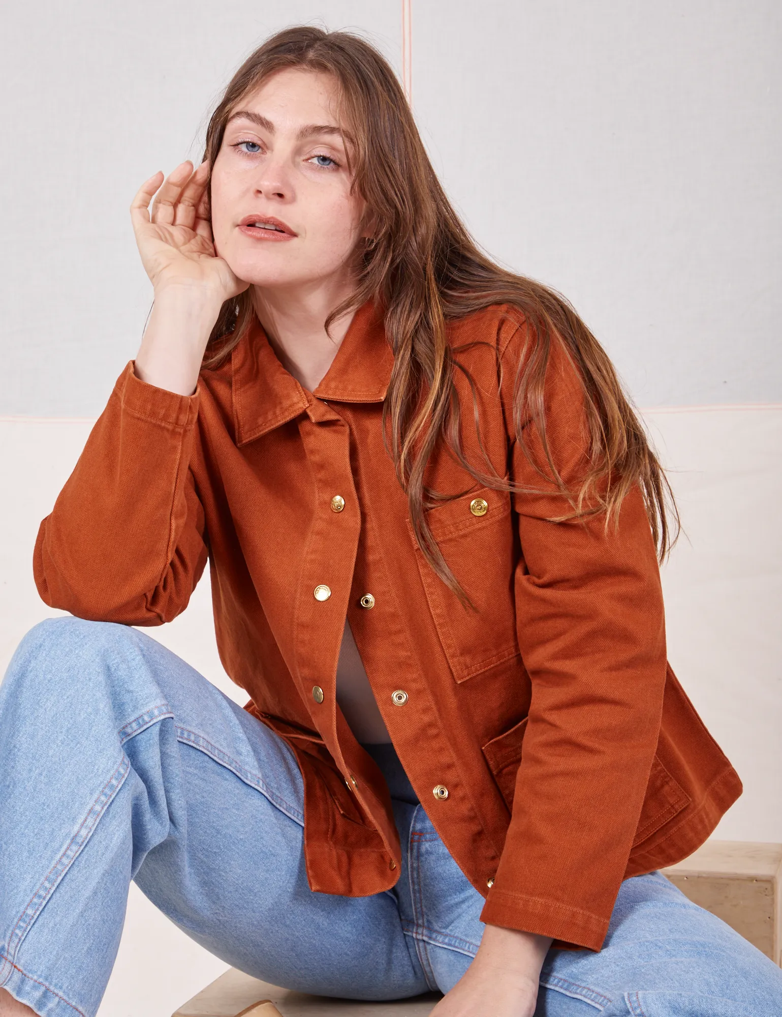 Denim Work Jacket - Burnt Terracotta sold by Big Bud Press