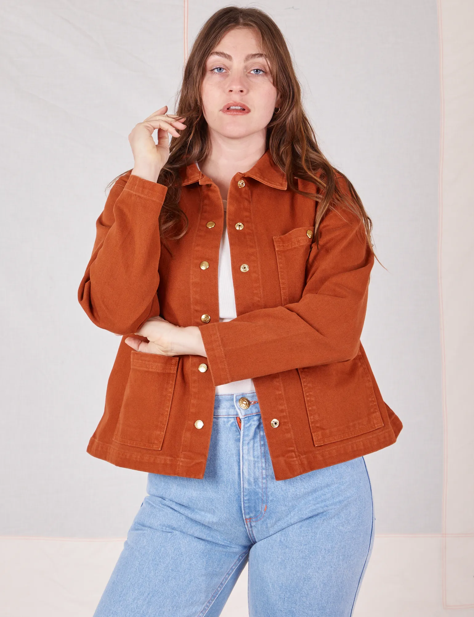Denim Work Jacket - Burnt Terracotta sold by Big Bud Press product image thumbnail 5