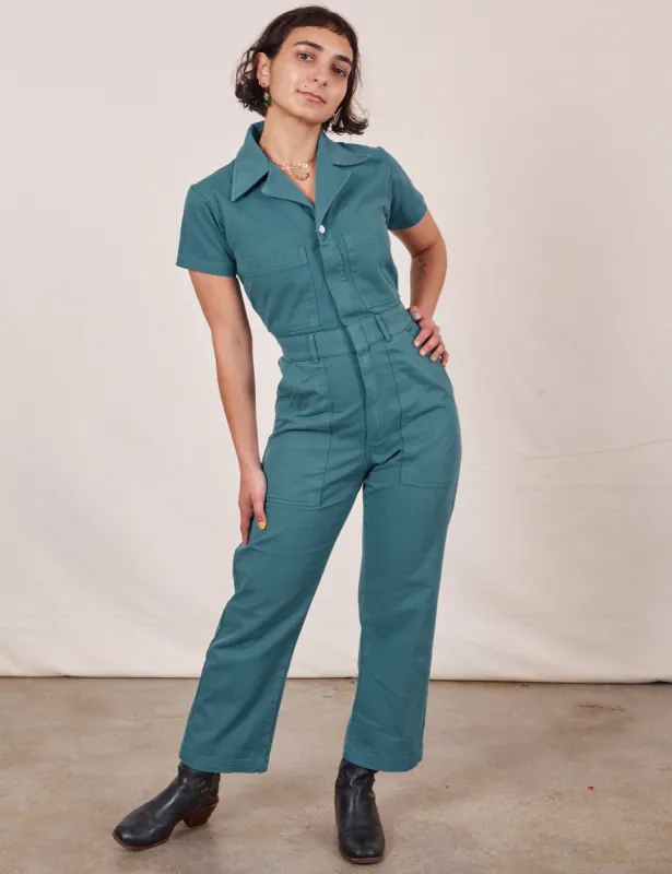 Petite Short Sleeve Jumpsuit - Marine Blue sold by Big Bud Press