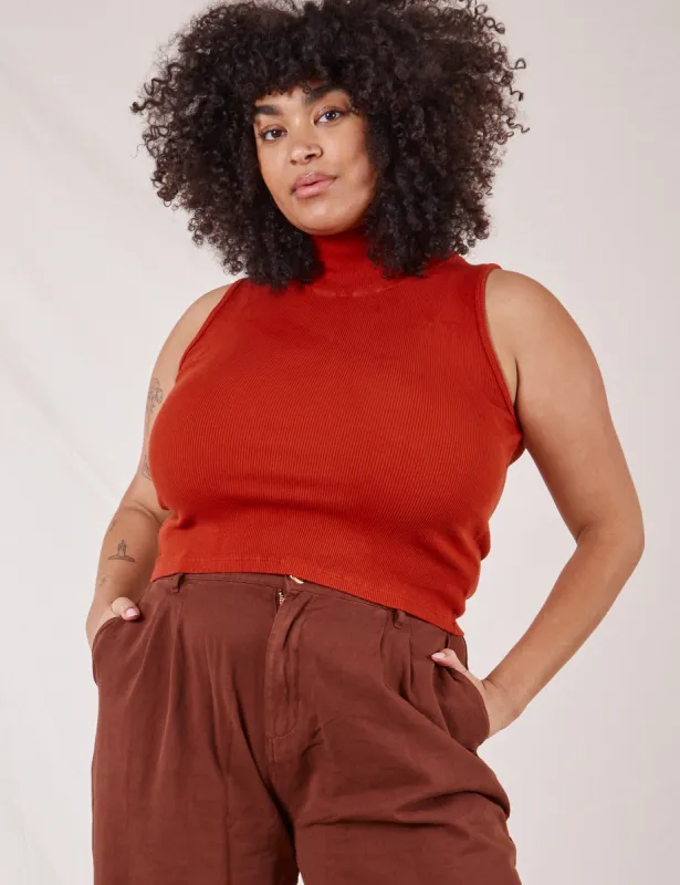 Sleeveless Essential Turtleneck - Paprika *FINAL SALE* sold by Big Bud Press