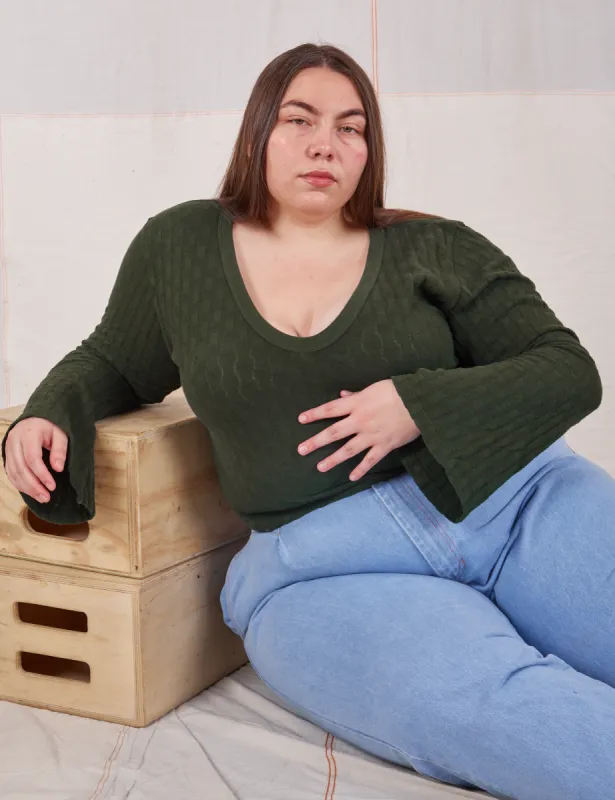 Bell Sleeve Top - Swamp Green sold by Big Bud Press