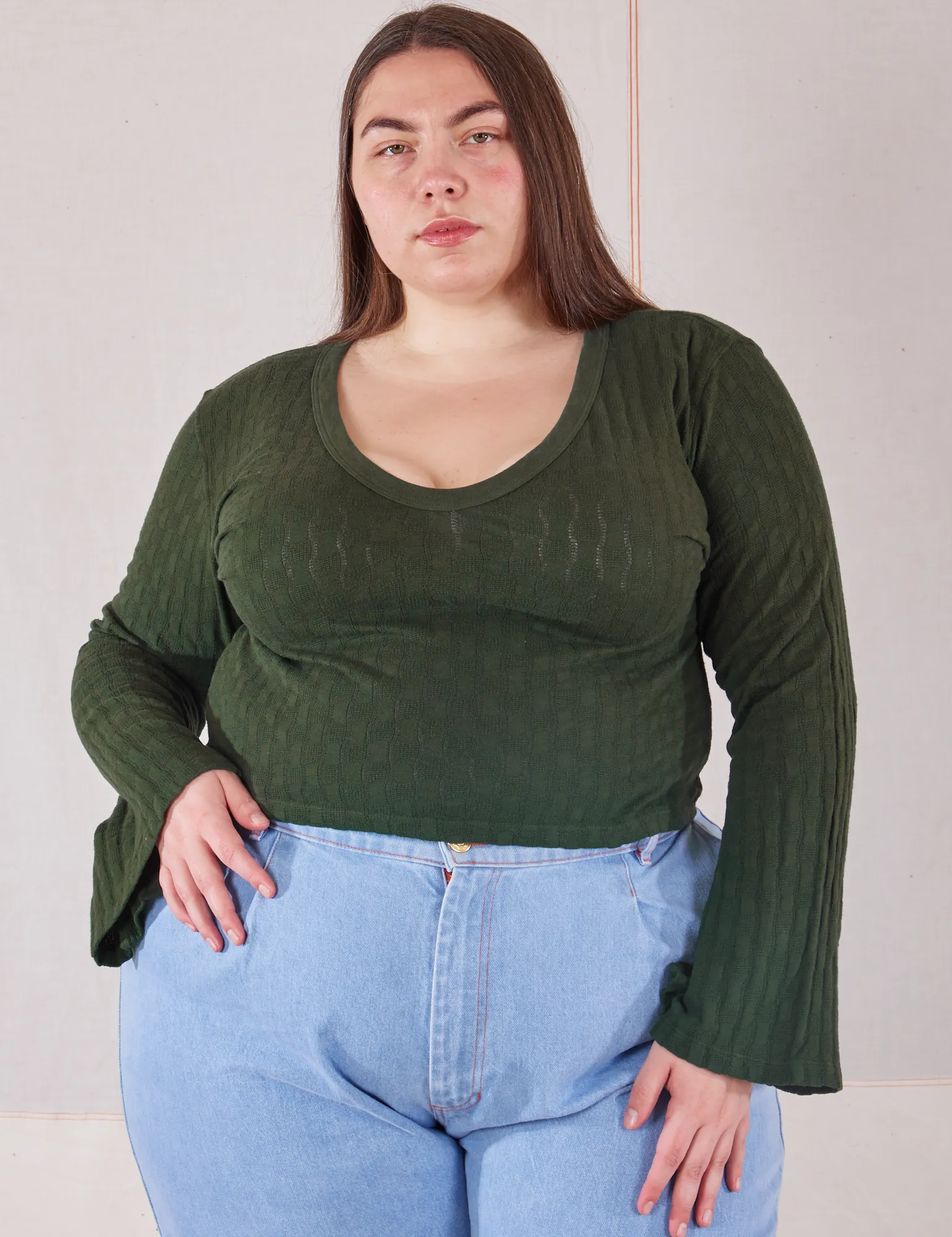 Bell Sleeve Top - Swamp Green sold by Big Bud Press product image thumbnail 3