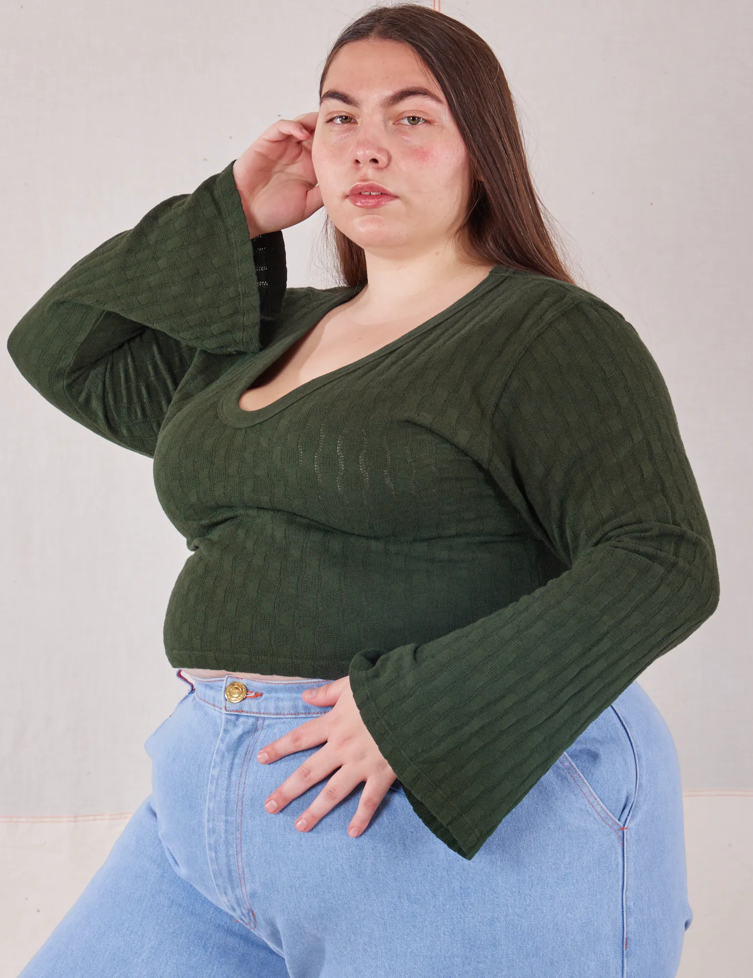 Bell Sleeve Top - Swamp Green sold by Big Bud Press product image thumbnail 5
