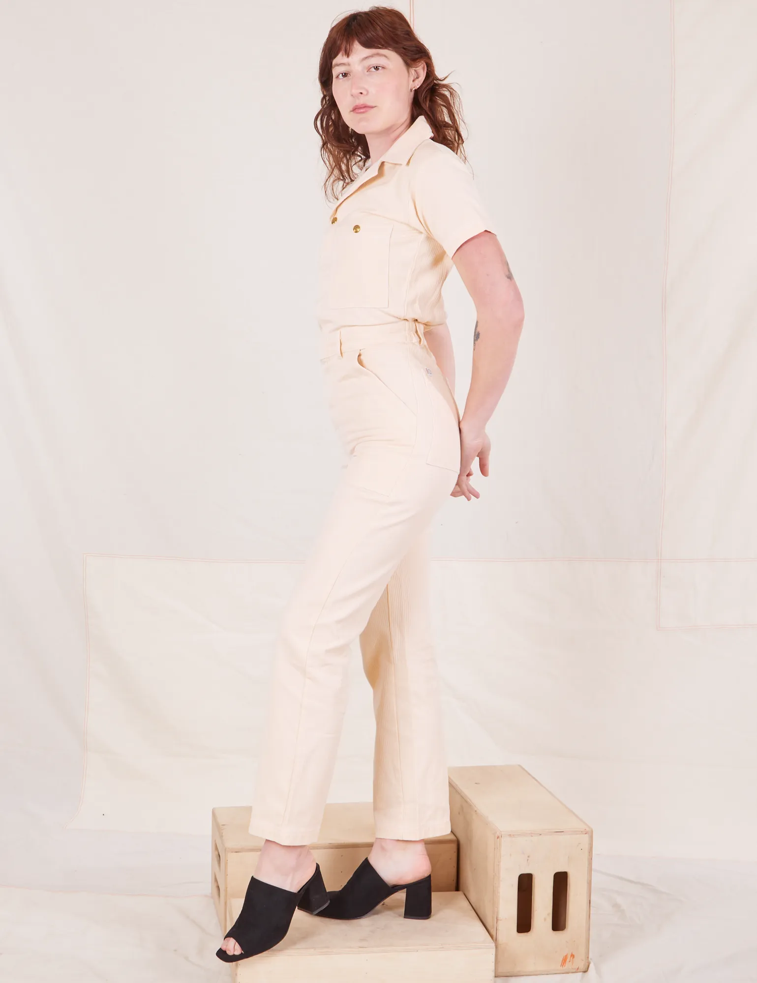 Heritage Short Sleeve Jumpsuit - Natural sold by Big Bud Press product image thumbnail 5