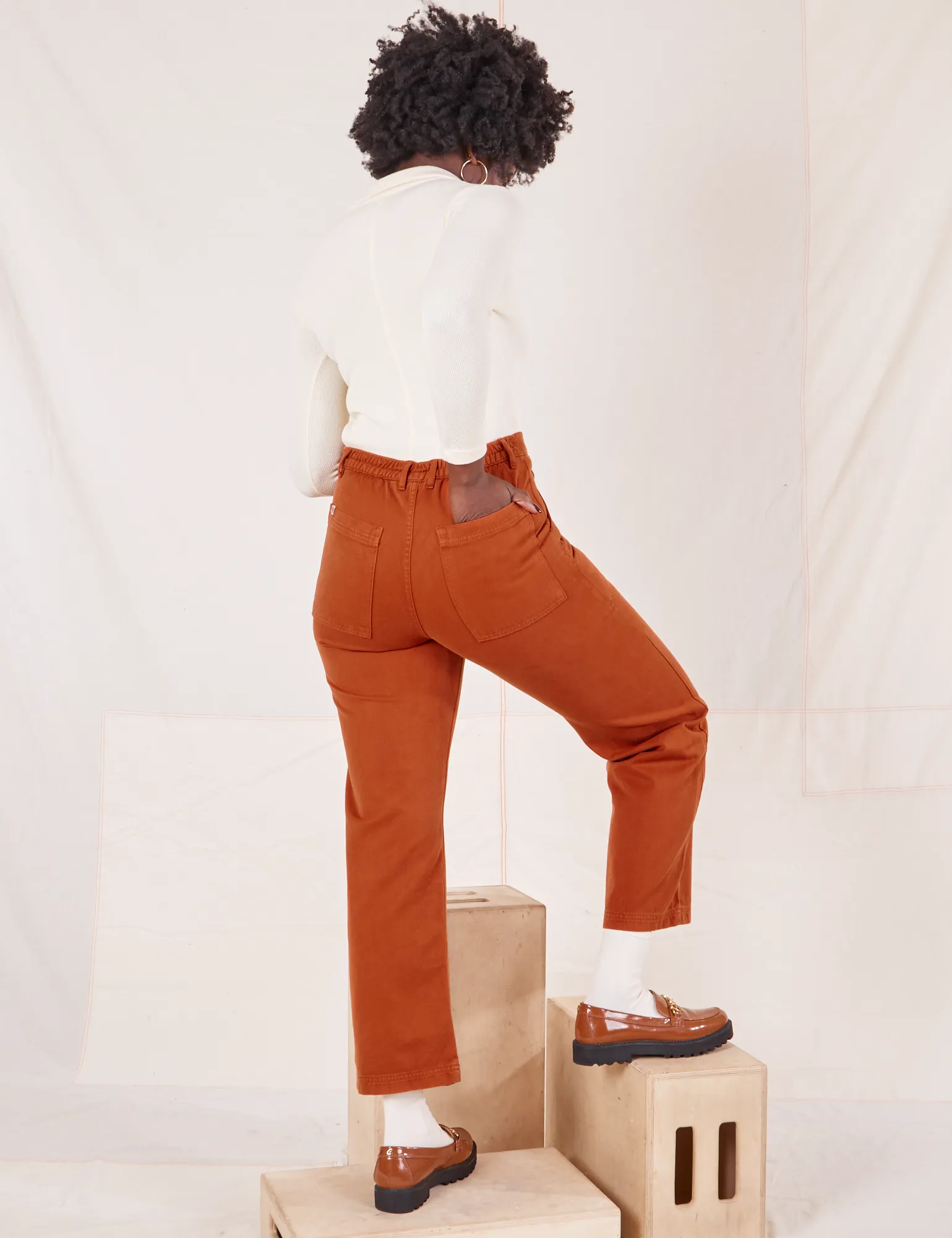 Organic Work Pants - Burnt Terracotta sold by Big Bud Press product image thumbnail 5