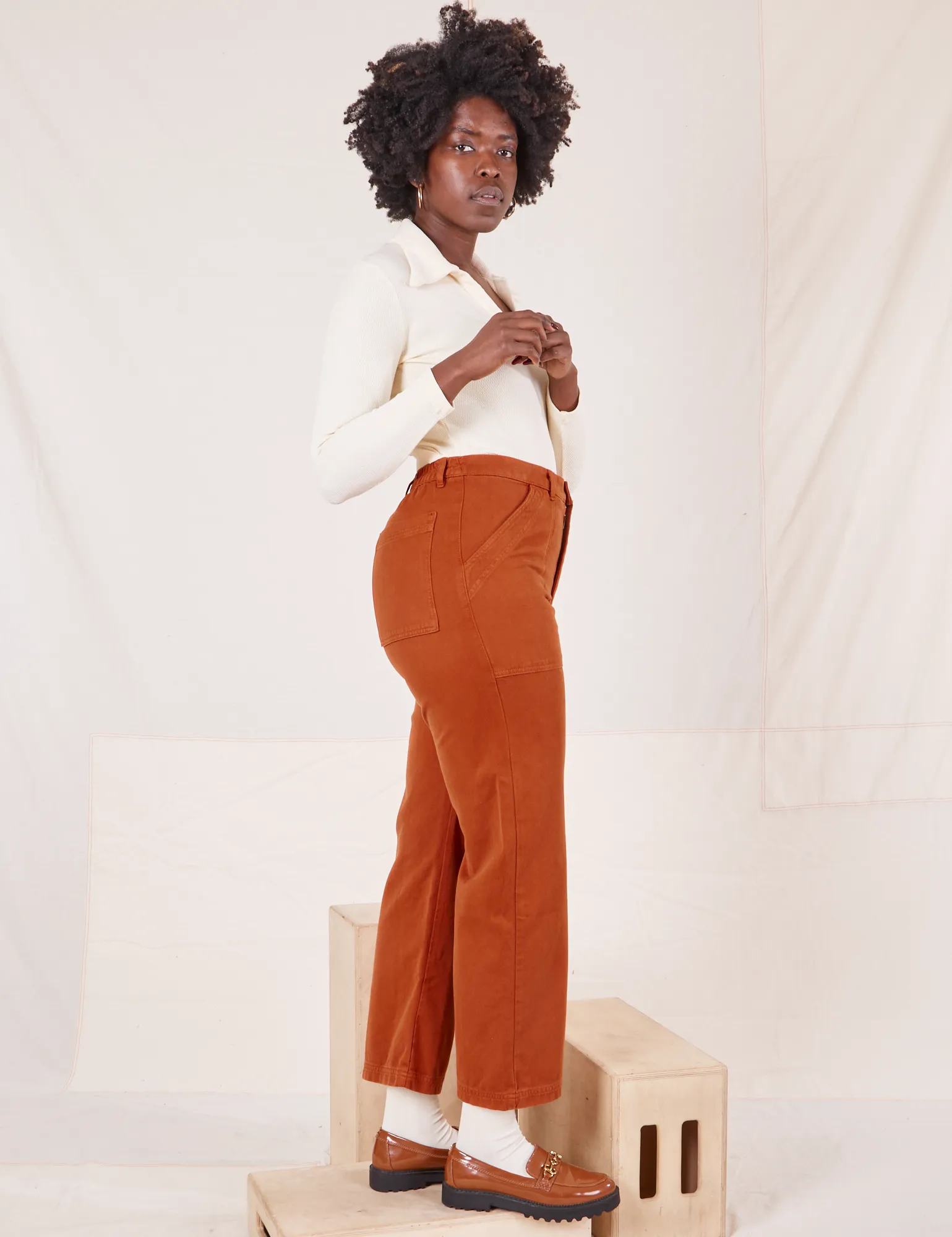 Organic Work Pants - Burnt Terracotta sold by Big Bud Press product image thumbnail 4