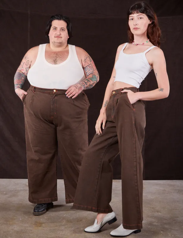 Overdyed Wide Leg Trousers - Brown *FINAL SALE* sold by Big Bud Press