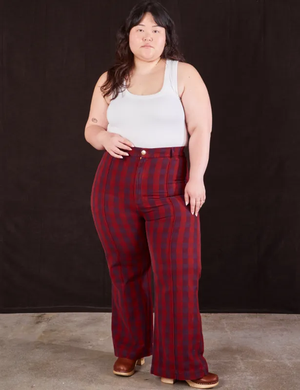 Gingham Western Pants - Cranberry Red *FINAL SALE* sold by Big Bud Press