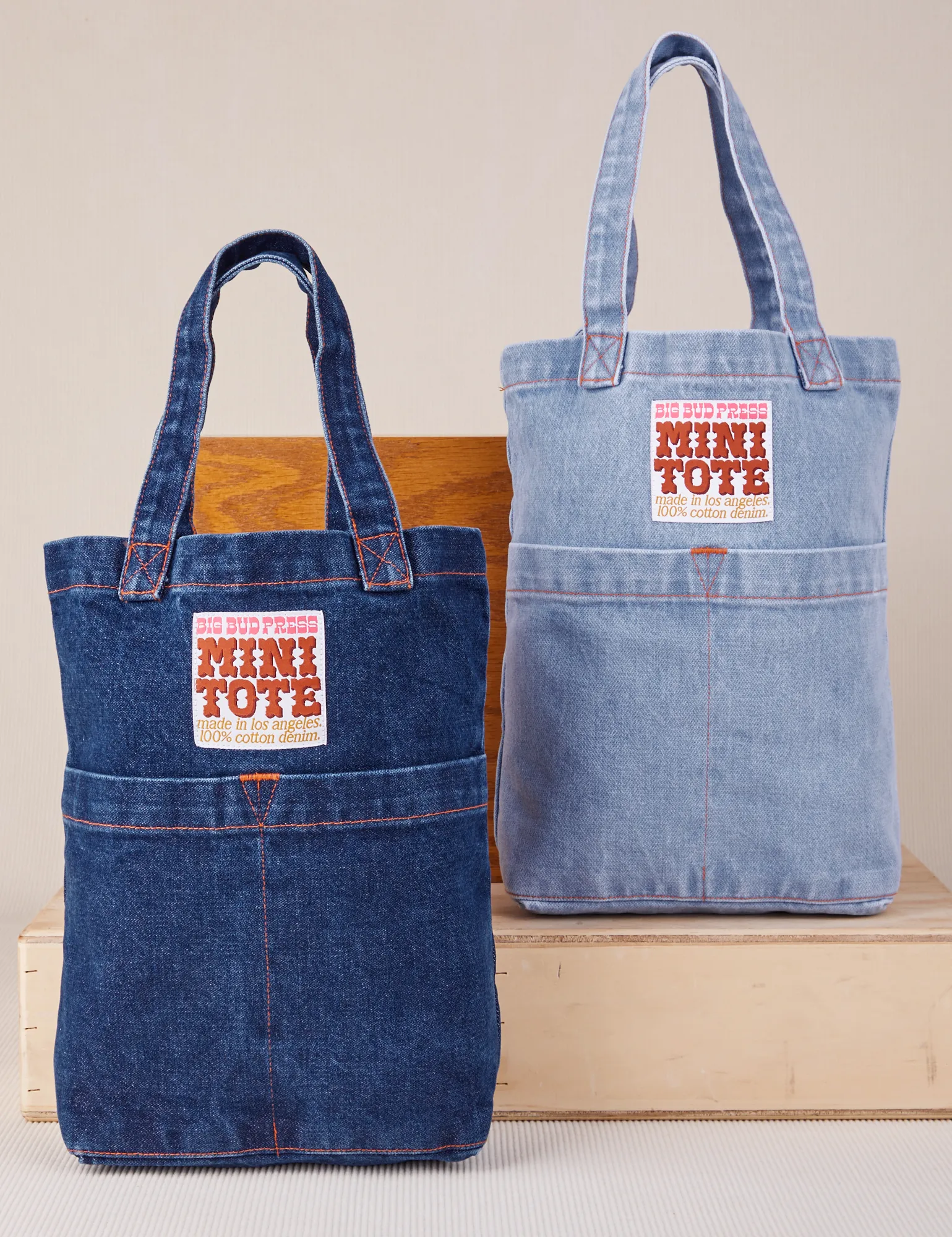 Denim Mini Tote Bags sold by Big Bud Press