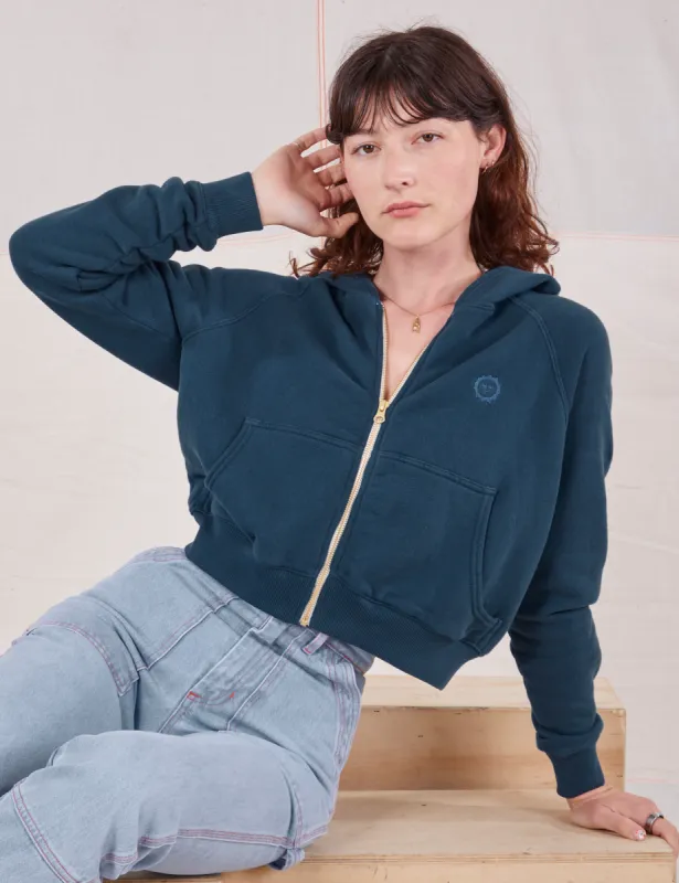 Cropped Zip Hoodie - Lagoon *FINAL SALE* sold by Big Bud Press
