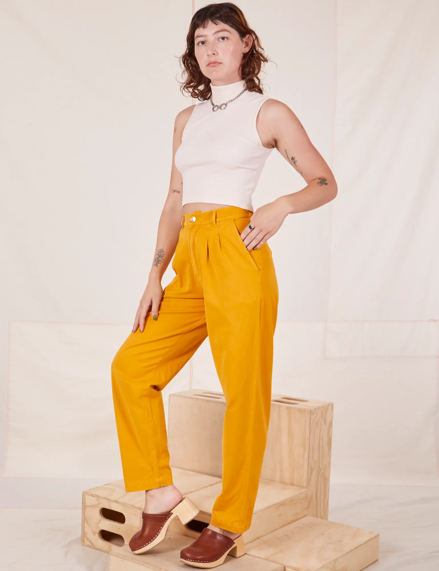 Organic Trousers - Mustard Yellow sold by Big Bud Press