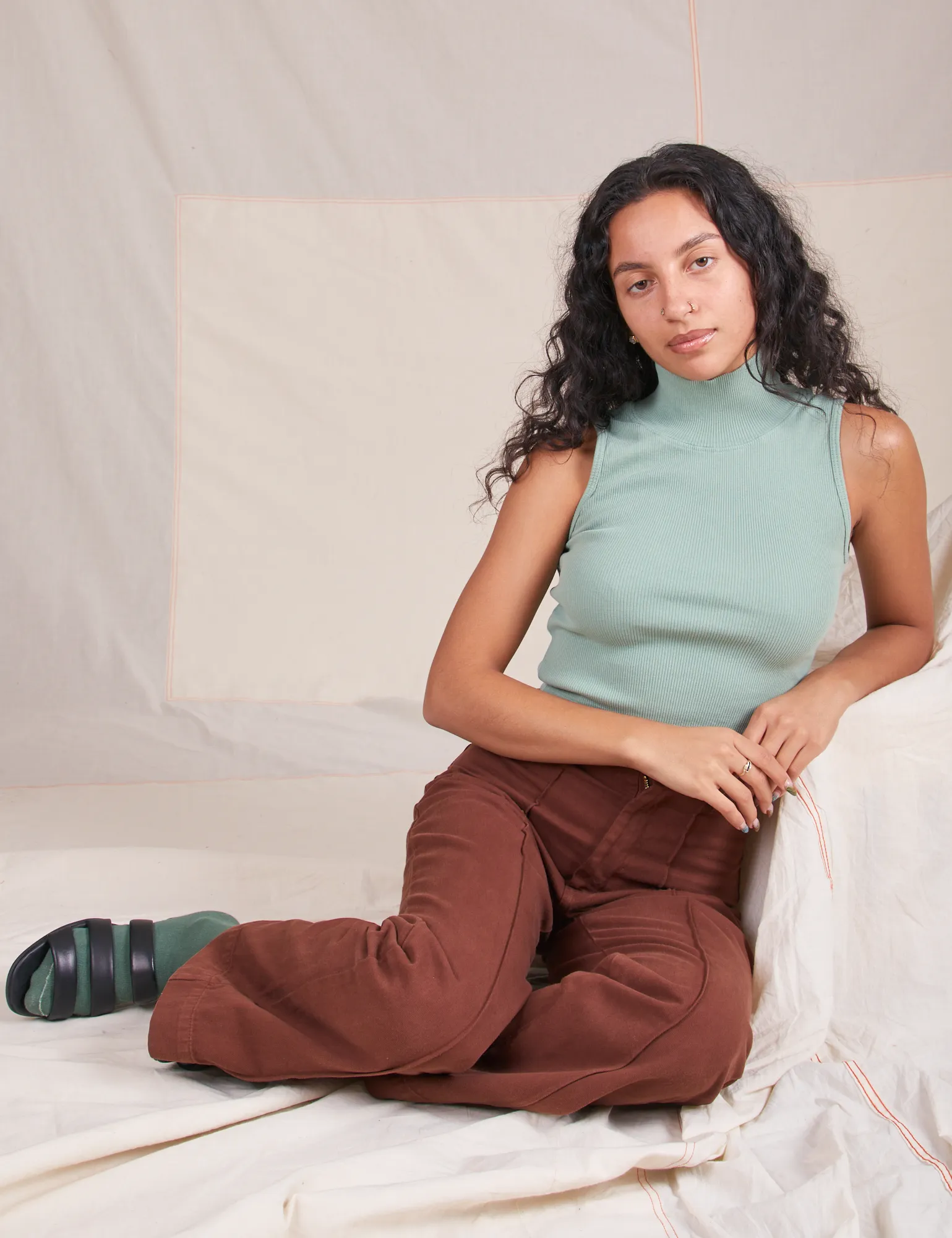 Sleeveless Essential Turtleneck - Sage Green *FINAL SALE* sold by Big Bud Press product image thumbnail 5