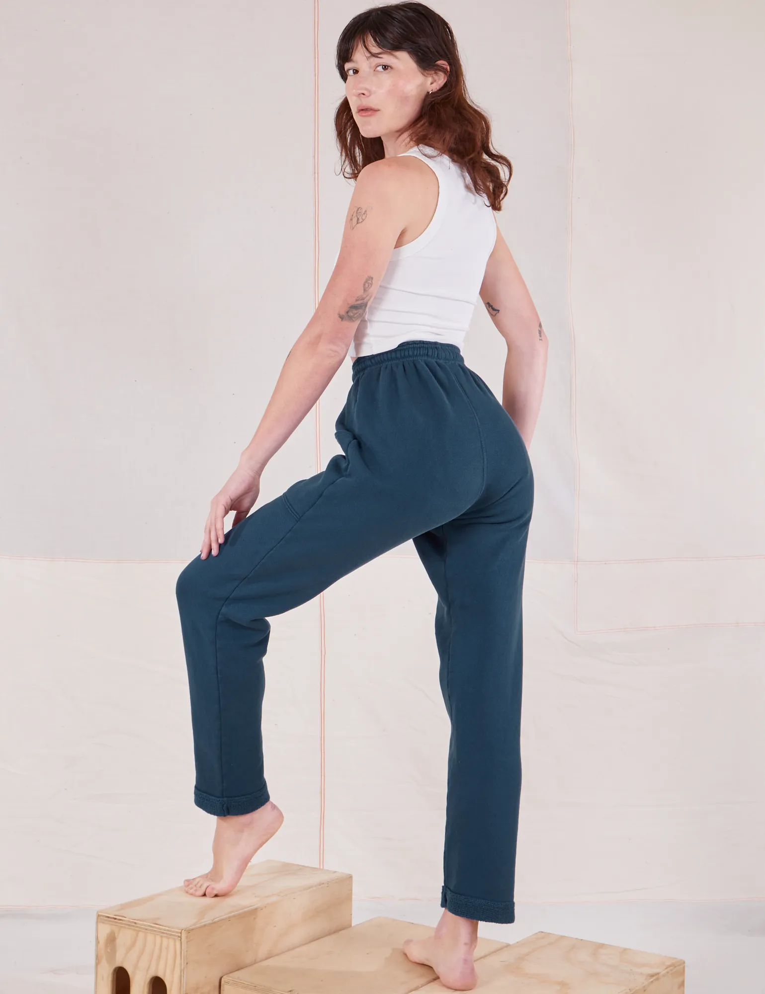 Rolled Cuff Sweat Pants - Lagoon sold by Big Bud Press product image thumbnail 4