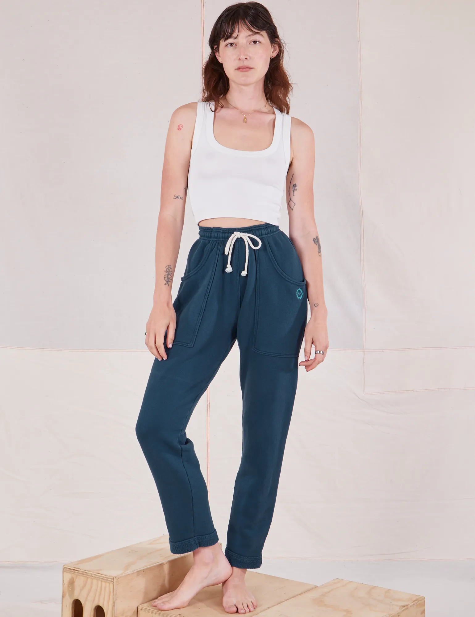 Rolled Cuff Sweat Pants - Lagoon sold by Big Bud Press product image thumbnail 3