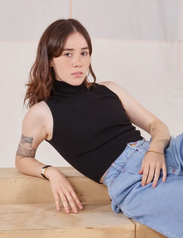 Sleeveless Essential Turtleneck - Basic Black sold by Big Bud Press