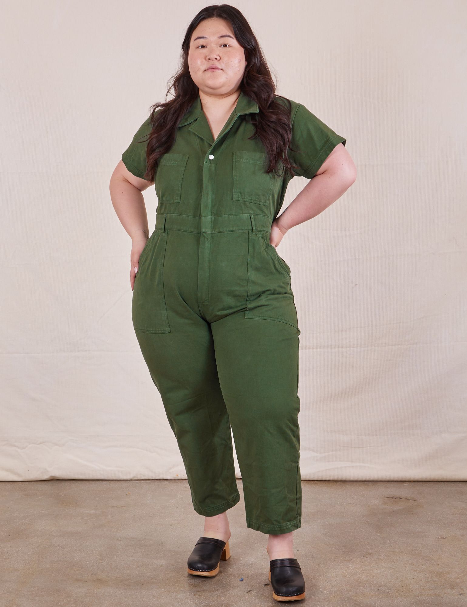 Petite Short Sleeve Jumpsuit - Dark Emerald Green *FINAL SALE* sold by Big Bud Press product image thumbnail 3