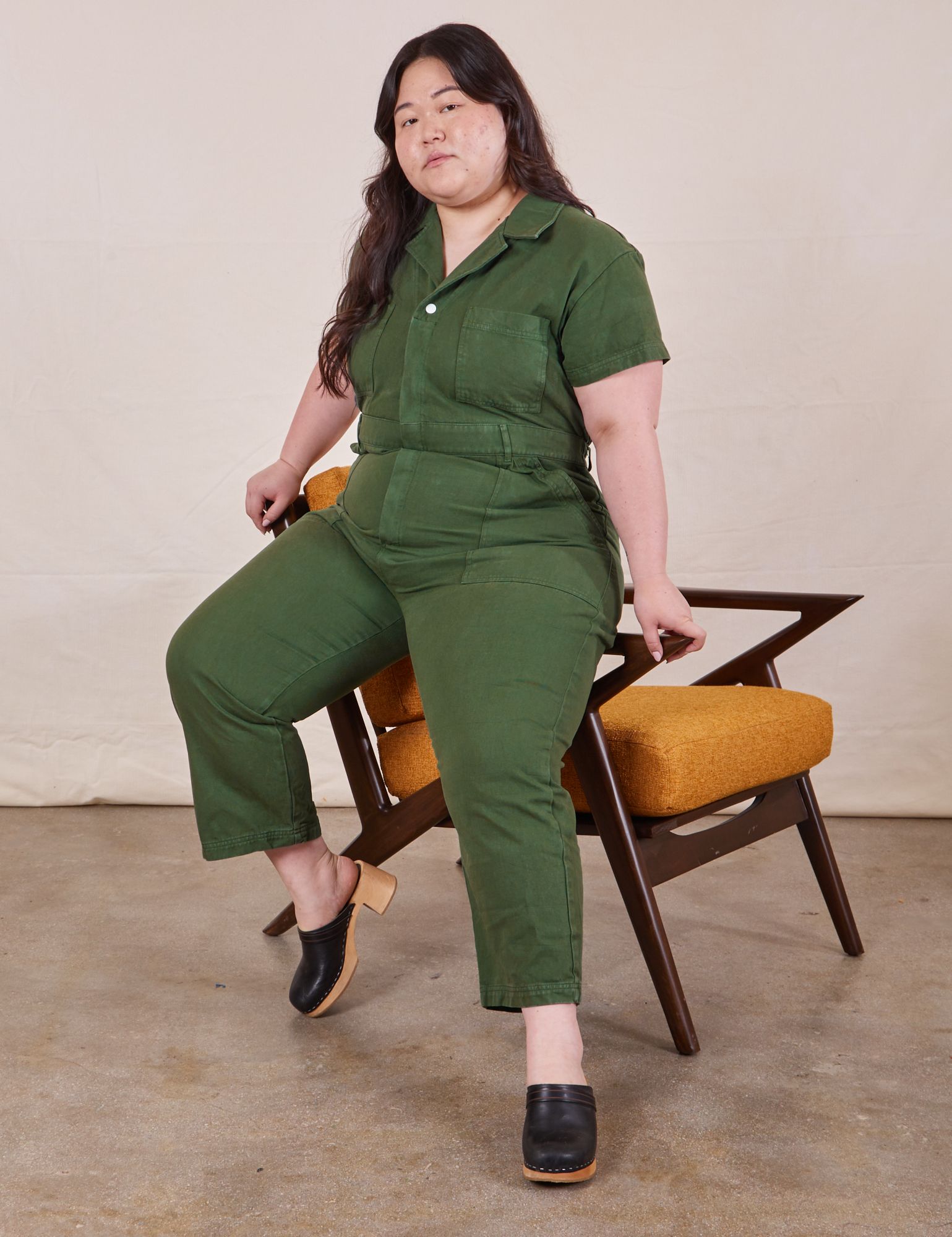 Petite Short Sleeve Jumpsuit - Dark Emerald Green *FINAL SALE* sold by Big Bud Press