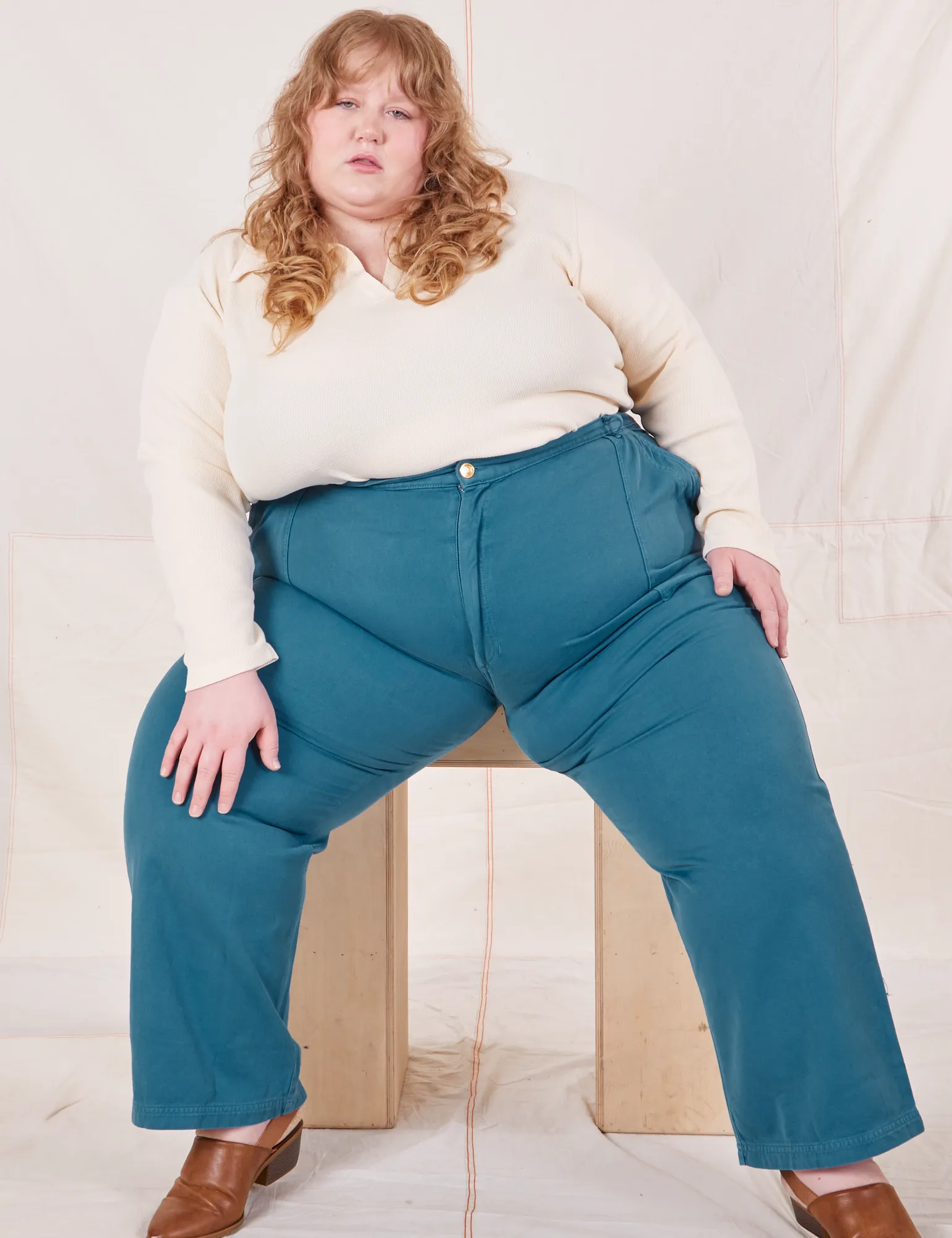 Organic Work Pants - Marine Blue sold by Big Bud Press