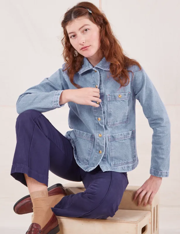 Indigo Denim Work Jacket - Light Wash sold by Big Bud Press