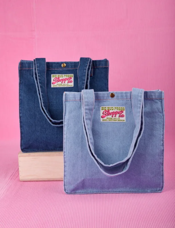 Denim Shopper Tote Bag sold by Big Bud Press