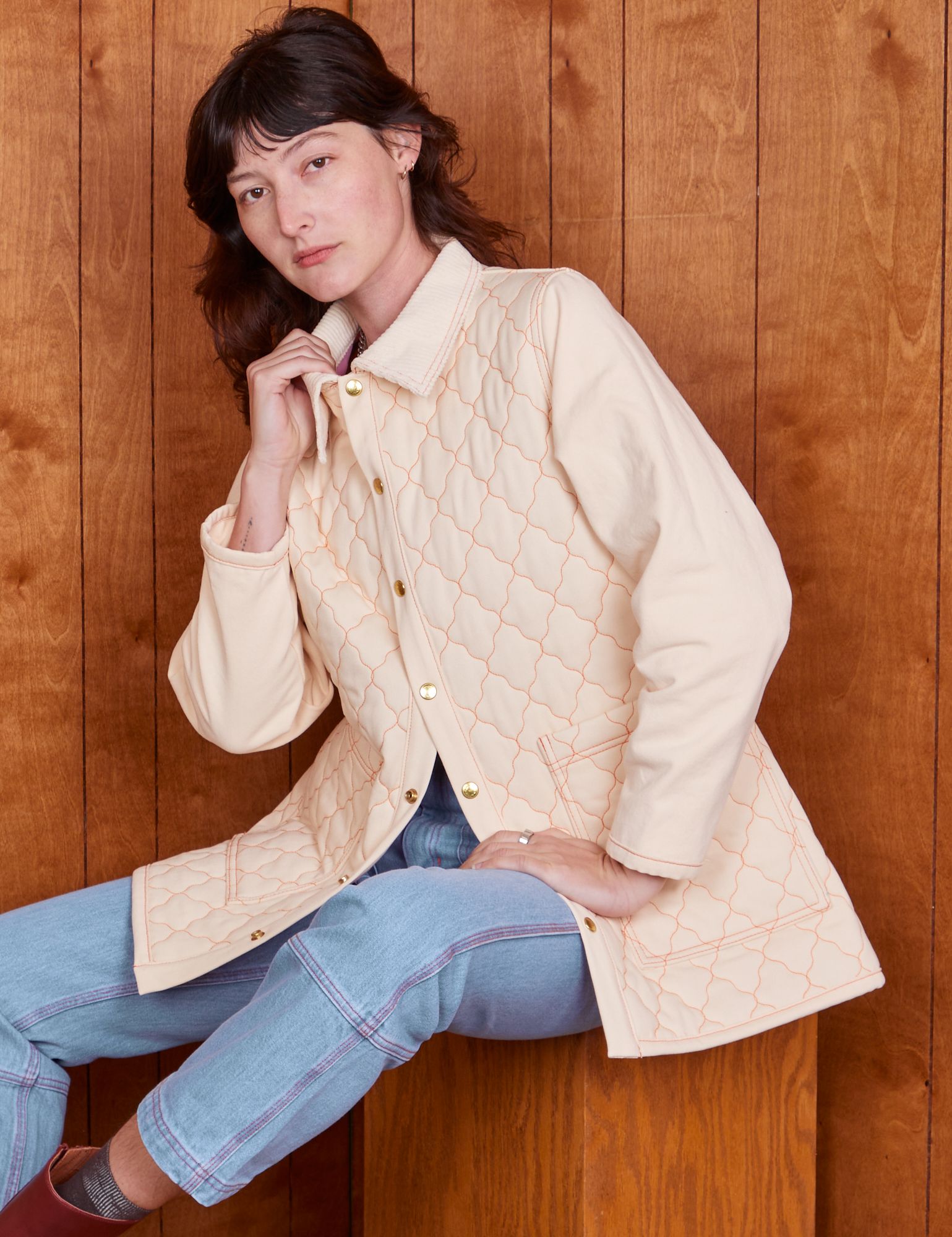 Quilted Overcoat - Vintage Off-White sold by Big Bud Press