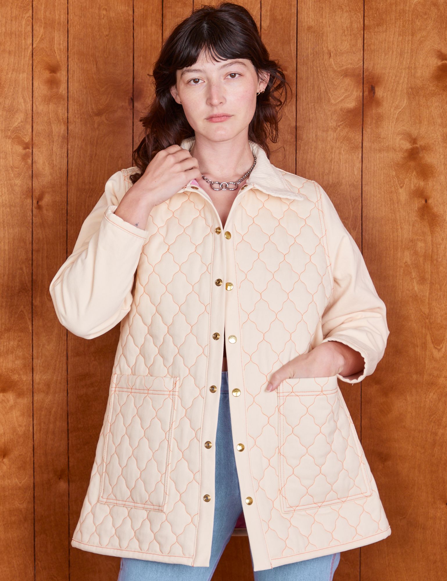 Quilted Overcoat - Vintage Off-White sold by Big Bud Press product image thumbnail 3