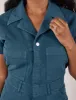 Petite Short Sleeve Jumpsuit - Lagoon sold by Big Bud Press