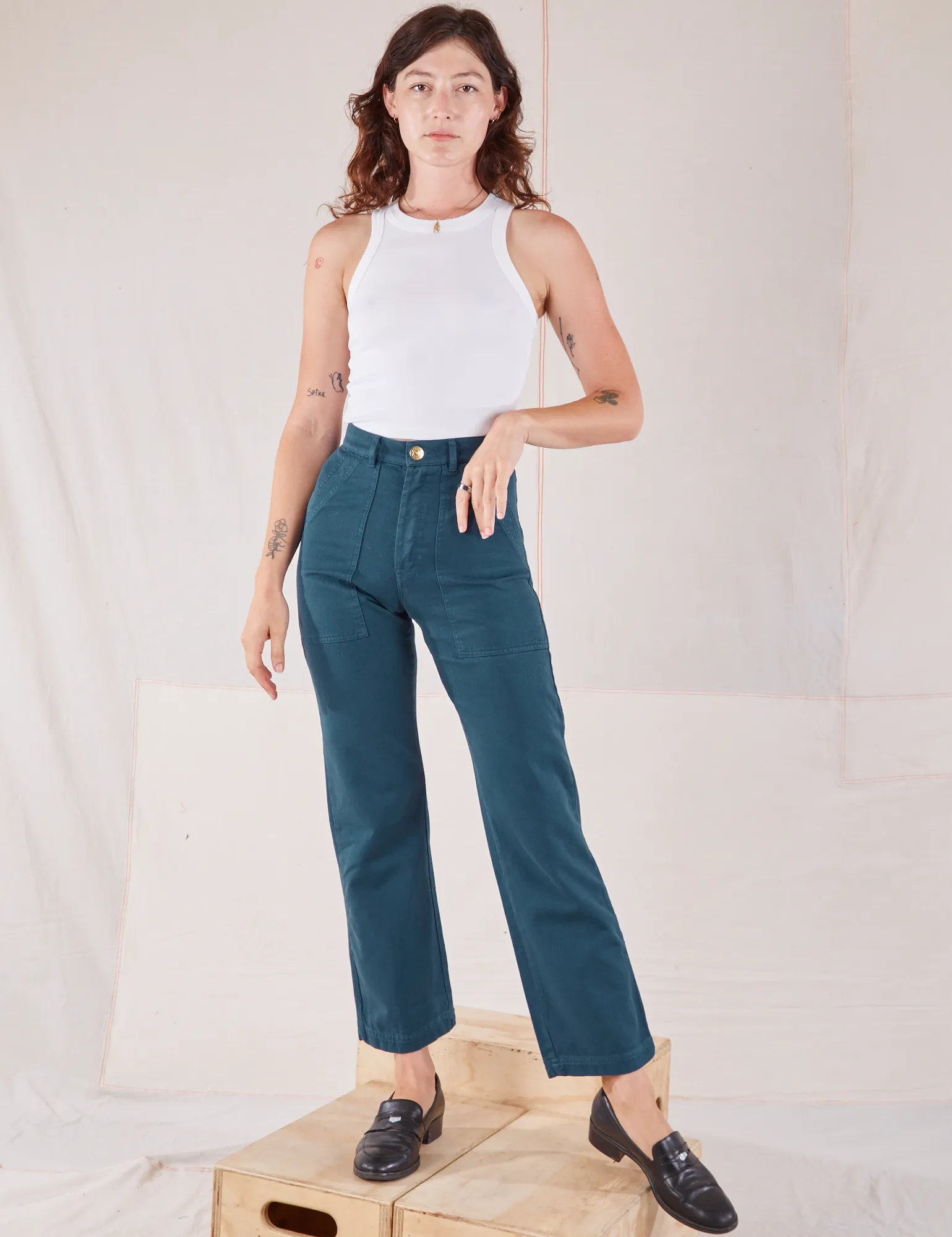 Organic Work Pants - Lagoon *FINAL SALE* sold by Big Bud Press