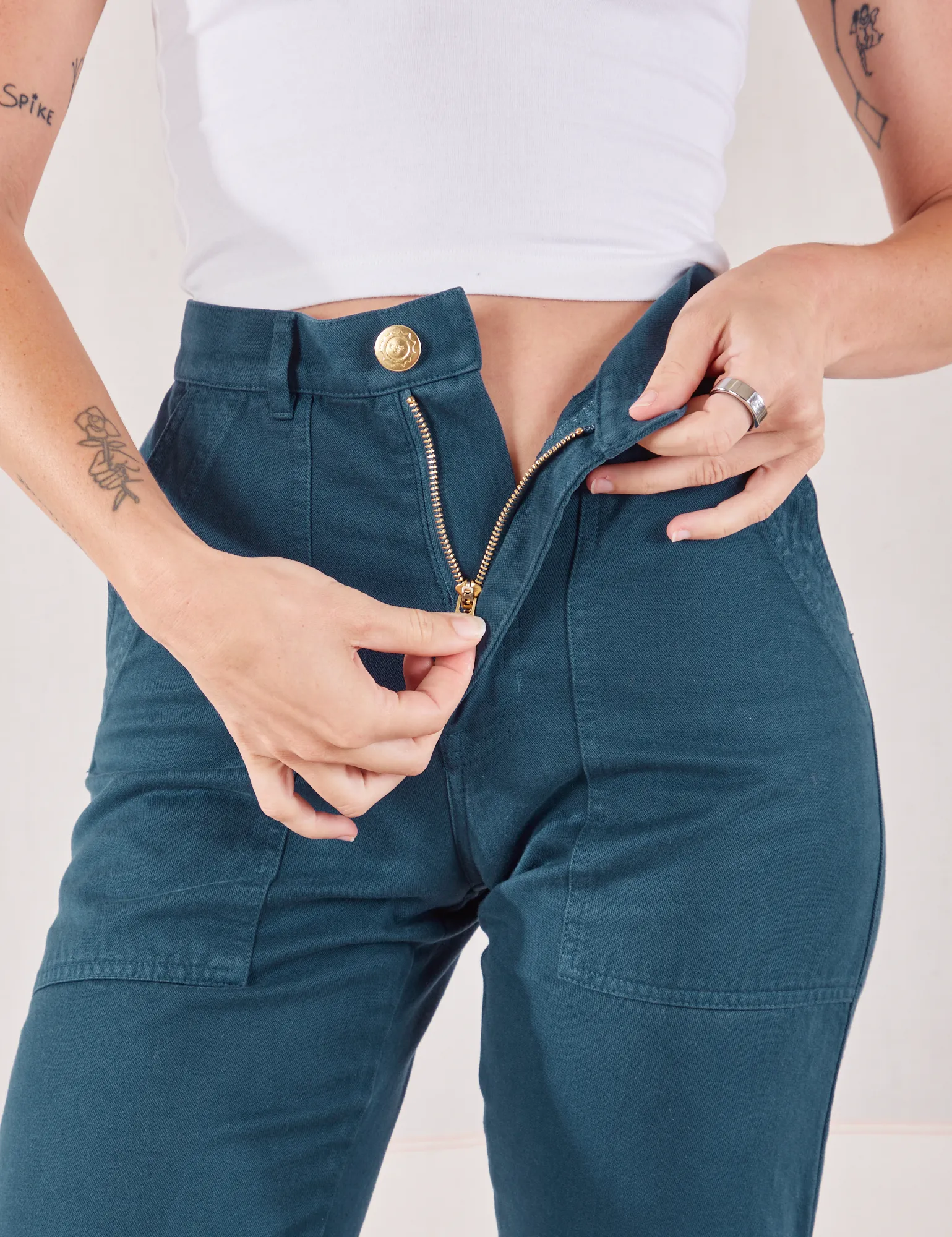 Organic Work Pants - Lagoon *FINAL SALE* sold by Big Bud Press product image thumbnail 4