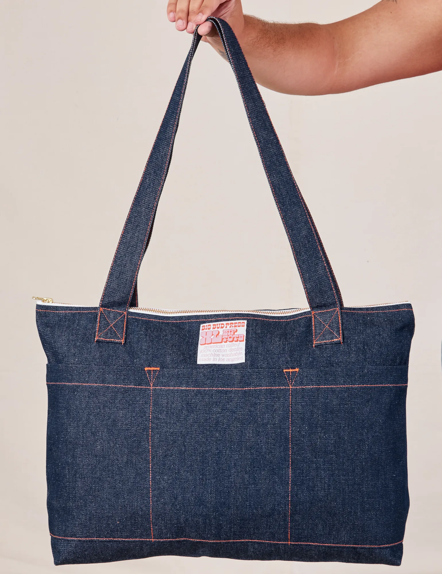Denim XL Zip Tote sold by Big Bud Press product image thumbnail 4
