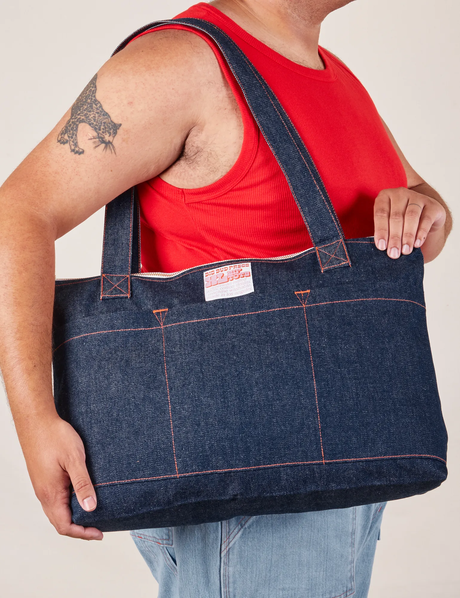 Denim XL Zip Tote sold by Big Bud Press product image thumbnail 5