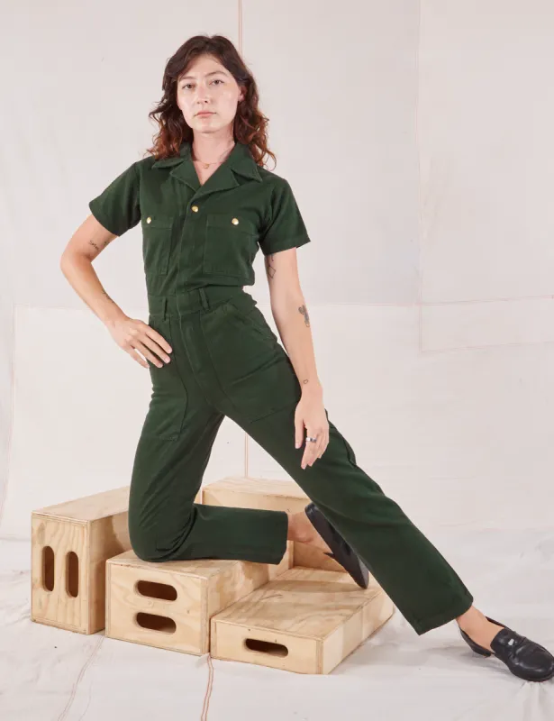 Heritage Short Sleeve Jumpsuit - Swamp Green sold by Big Bud Press