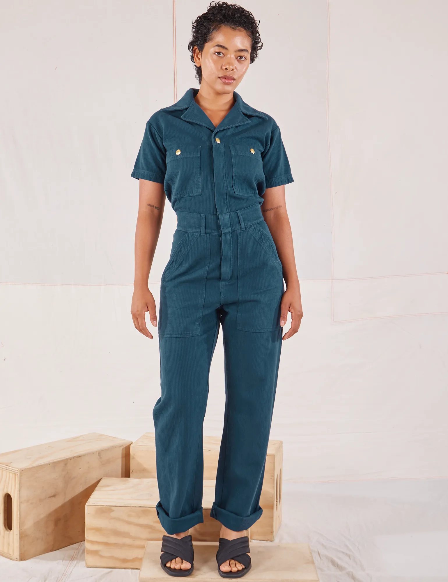Heritage Short Sleeve Jumpsuit - Lagoon *FINAL SALE* sold by Big Bud Press product image thumbnail 3