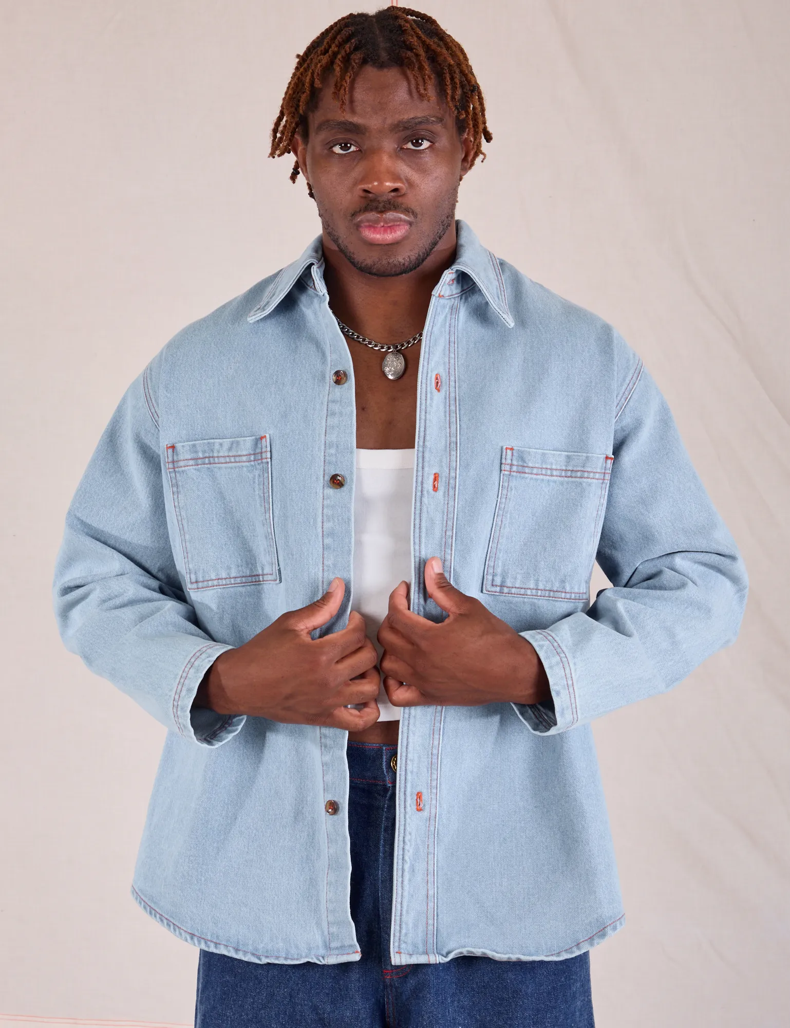 Denim Overshirt - Light Wash sold by Big Bud Press product image thumbnail 5