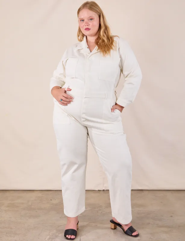Try A Style - Long Sleeve Jumpsuit - Vintage Tee Off-White sold by Big Bud Press