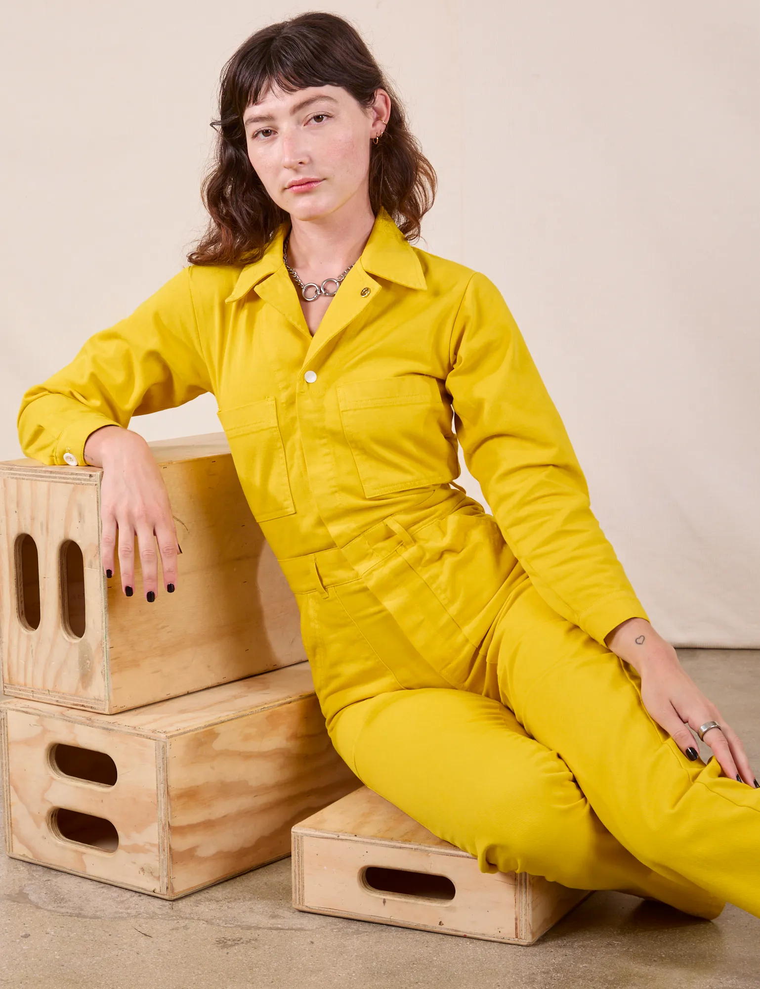 Try A Style - Long Sleeve Jumpsuit - Golden Yellow sold by Big Bud Press