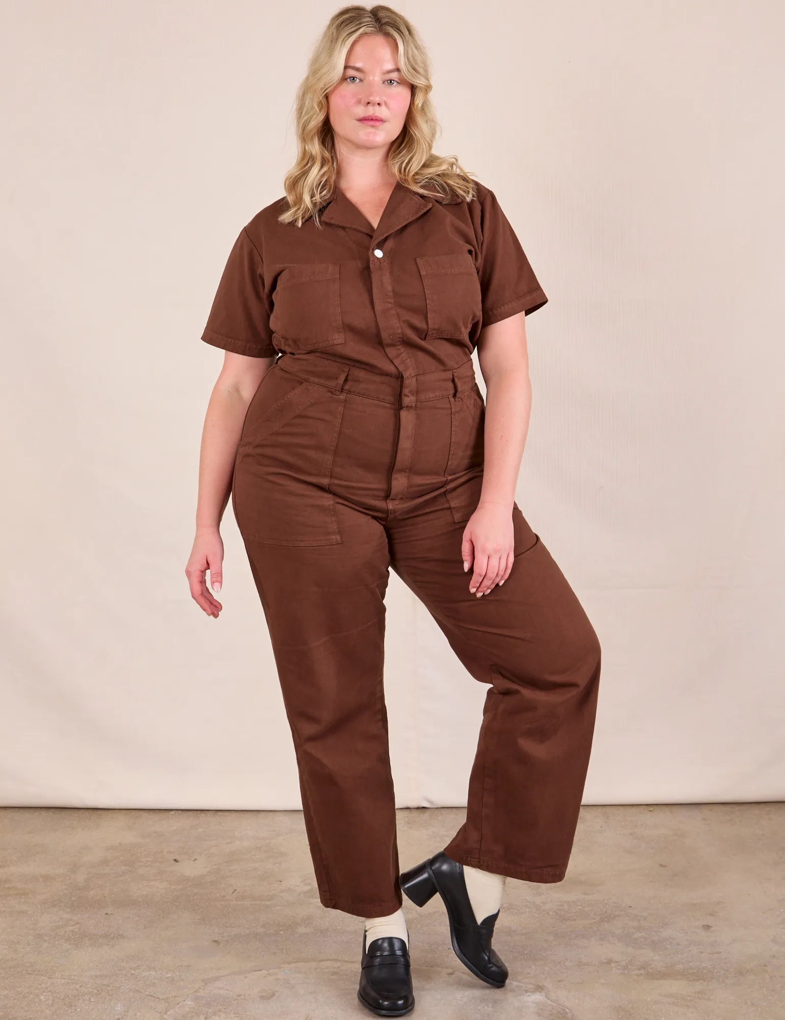Short Sleeve Jumpsuit - Fudgesicle Brown sold by Big Bud Press product image thumbnail 3