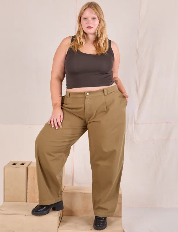 Mid-Rise Pleated Trousers - Desert Brown sold by Big Bud Press