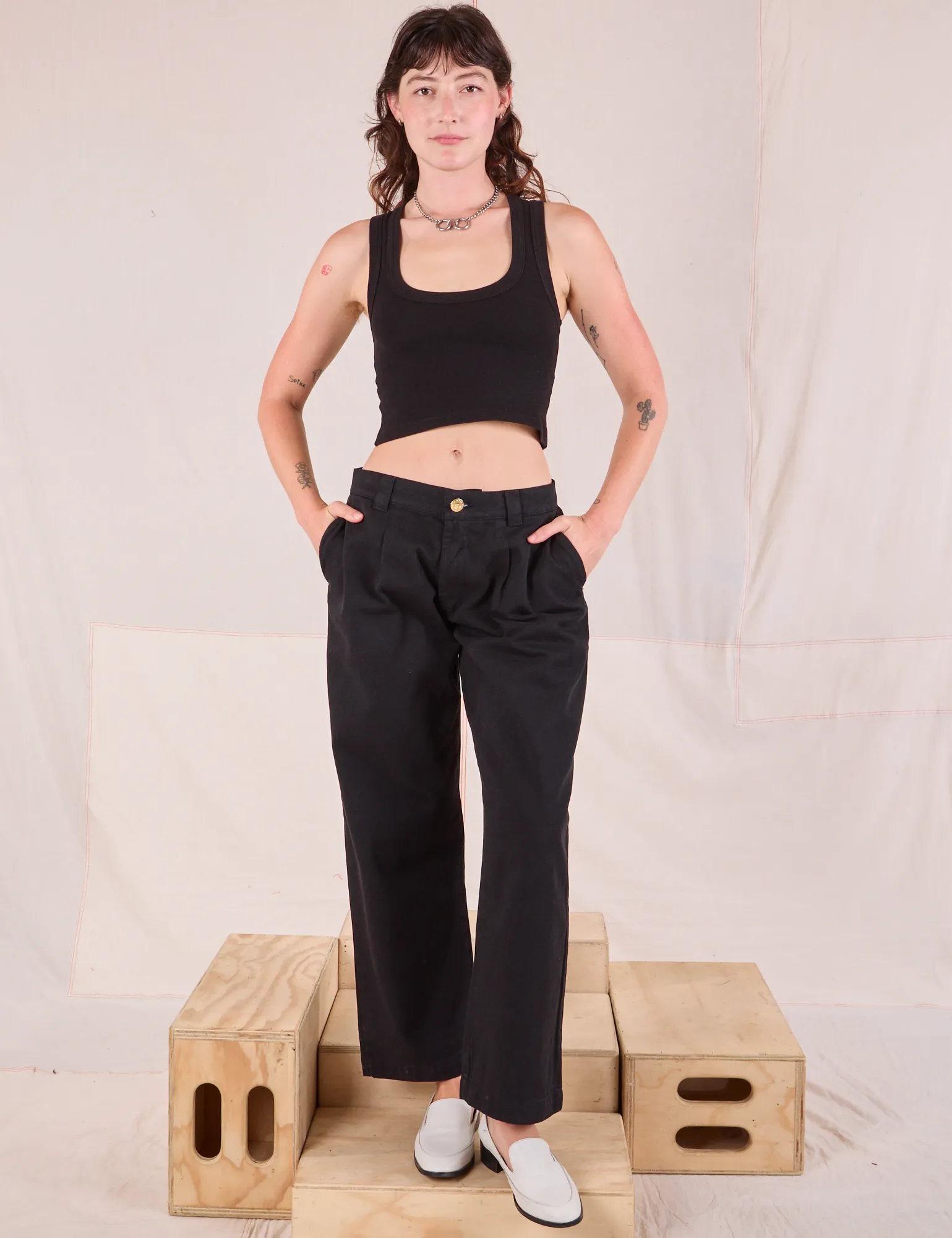 Mid-Rise Pleated Trousers - Basic Black sold by Big Bud Press product image thumbnail 3