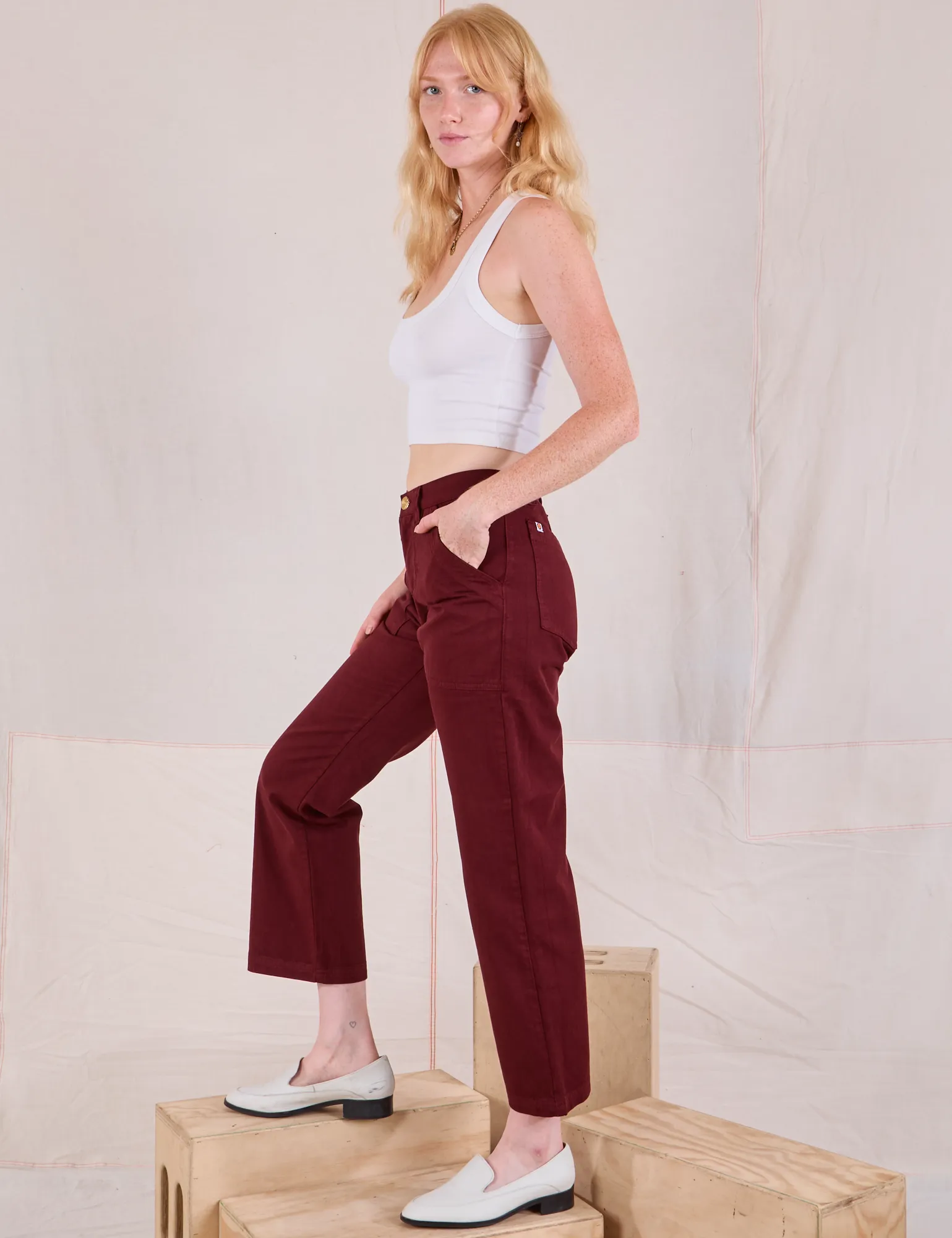 Mid-Rise Work Pants - Red Wine sold by Big Bud Press product image thumbnail 5
