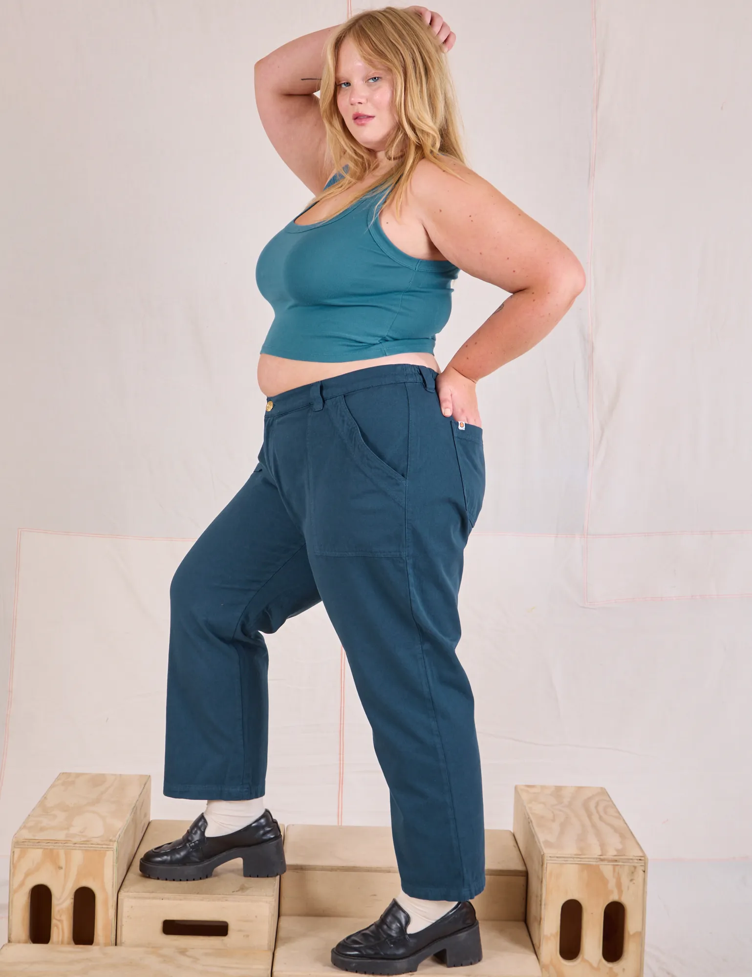 Mid-Rise Work Pants - Lagoon sold by Big Bud Press product image thumbnail 4