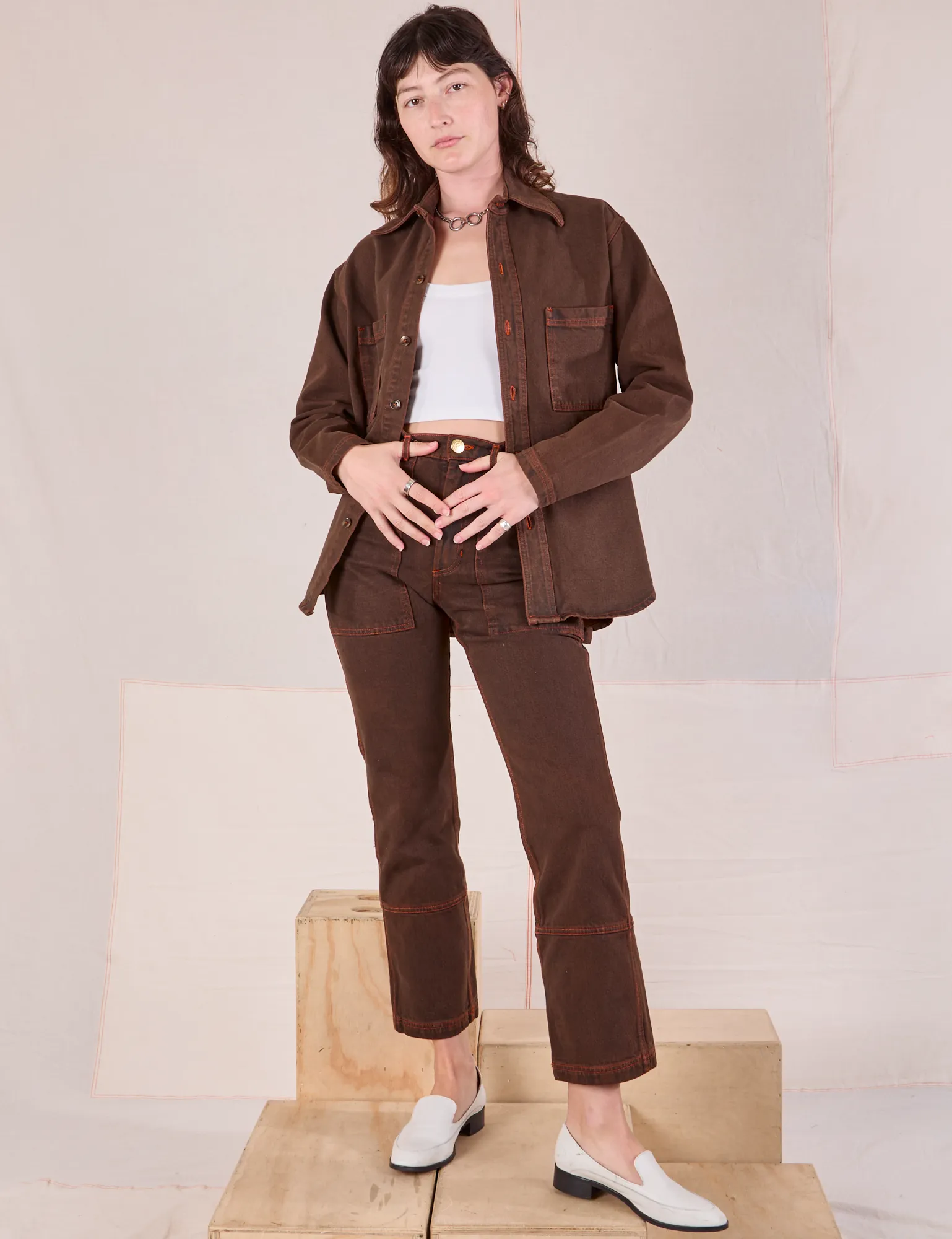 Overdyed Denim Overshirt - Fudge *FINAL SALE* sold by Big Bud Press product image thumbnail 3