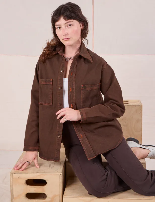 Overdyed Denim Overshirt - Fudge *FINAL SALE* sold by Big Bud Press