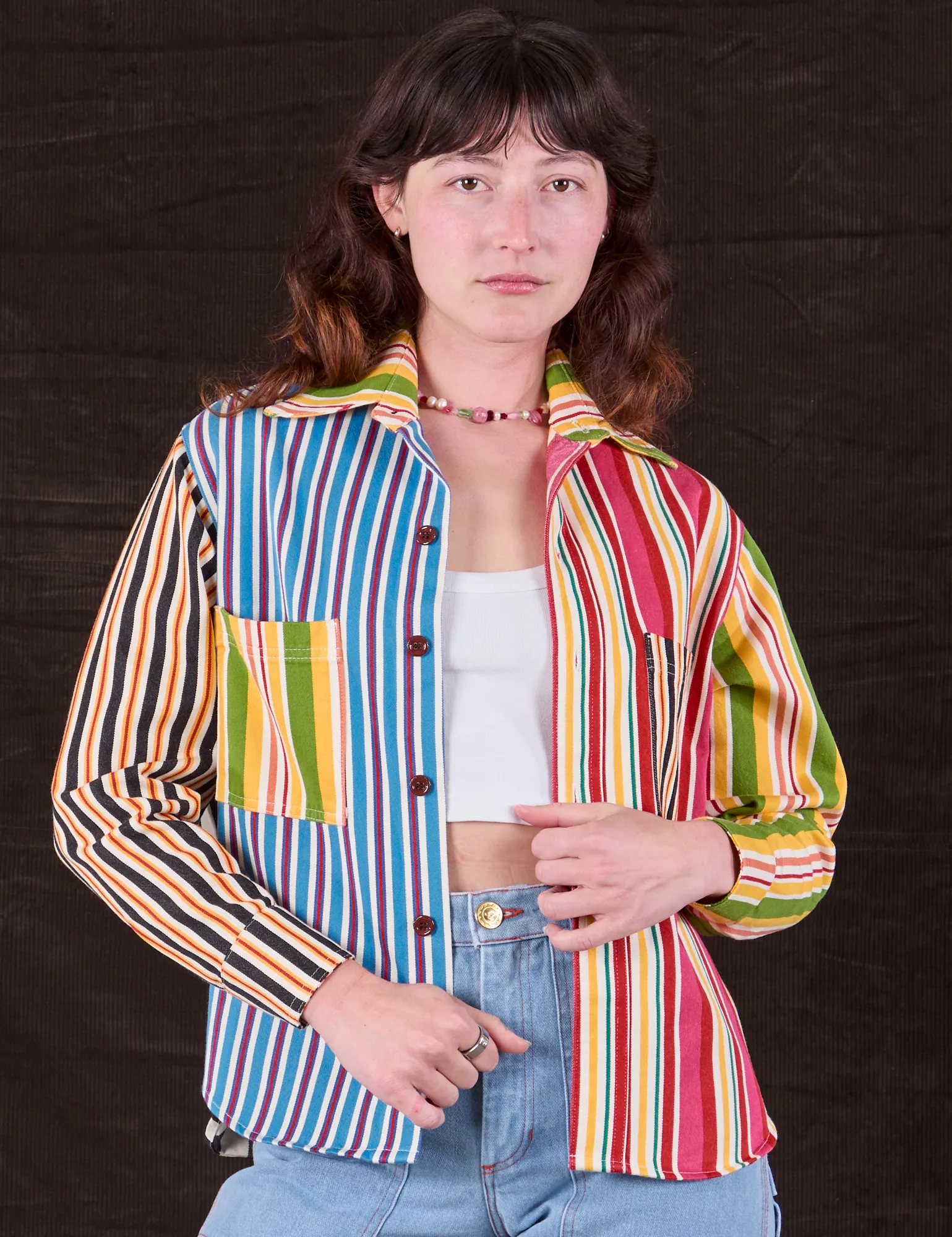 Cropped Overshirt - Mixed Stripe sold by Big Bud Press product image thumbnail 3