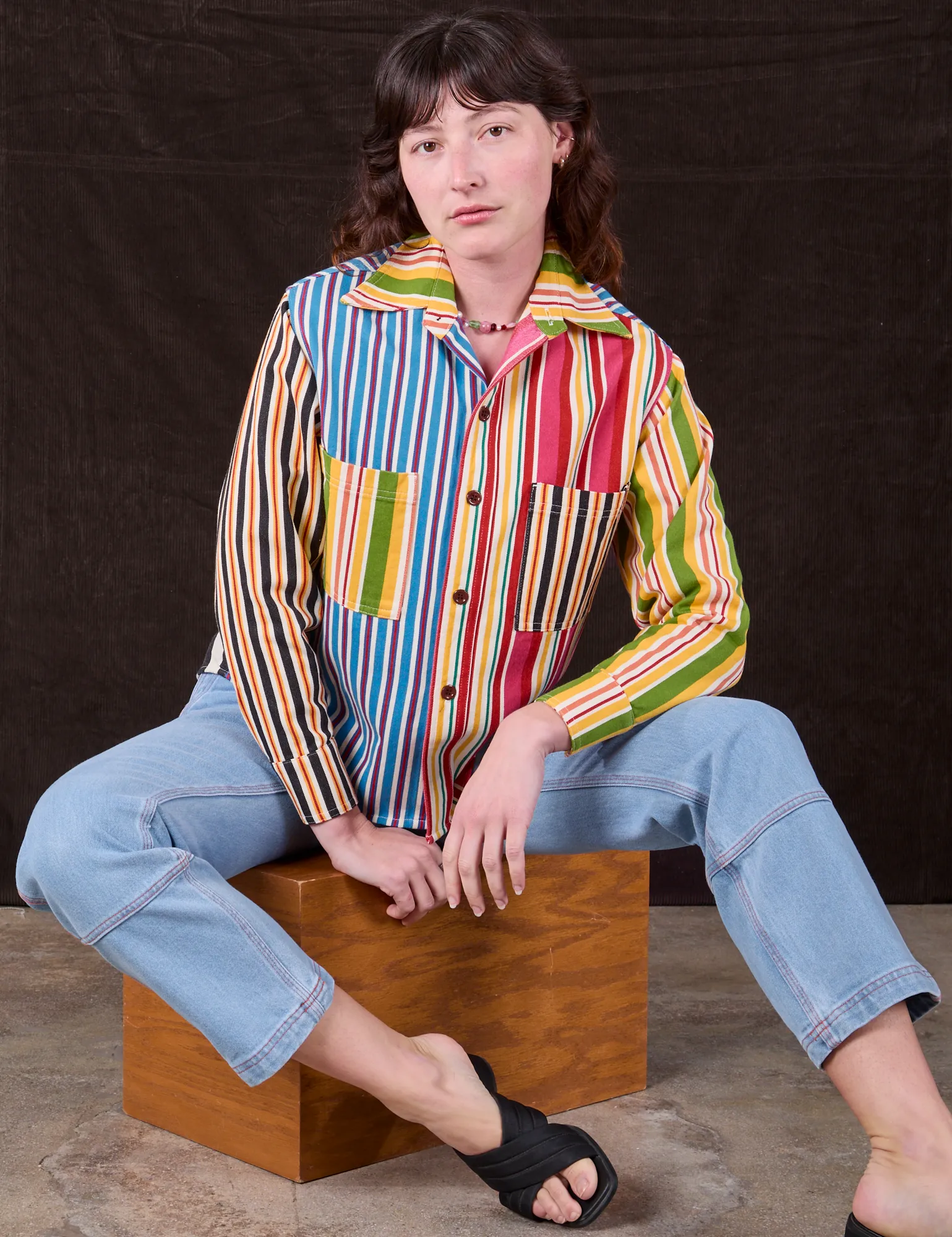 Cropped Overshirt - Mixed Stripe sold by Big Bud Press