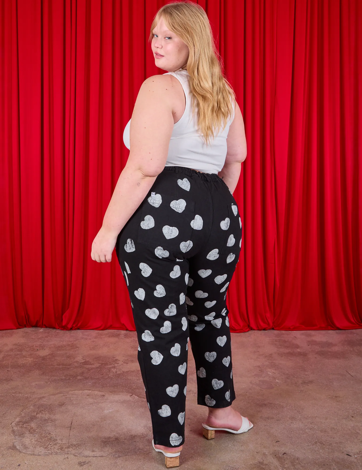 Paintstamped Heart Work Pants - Black *FINAL SALE* sold by Big Bud Press product image thumbnail 4