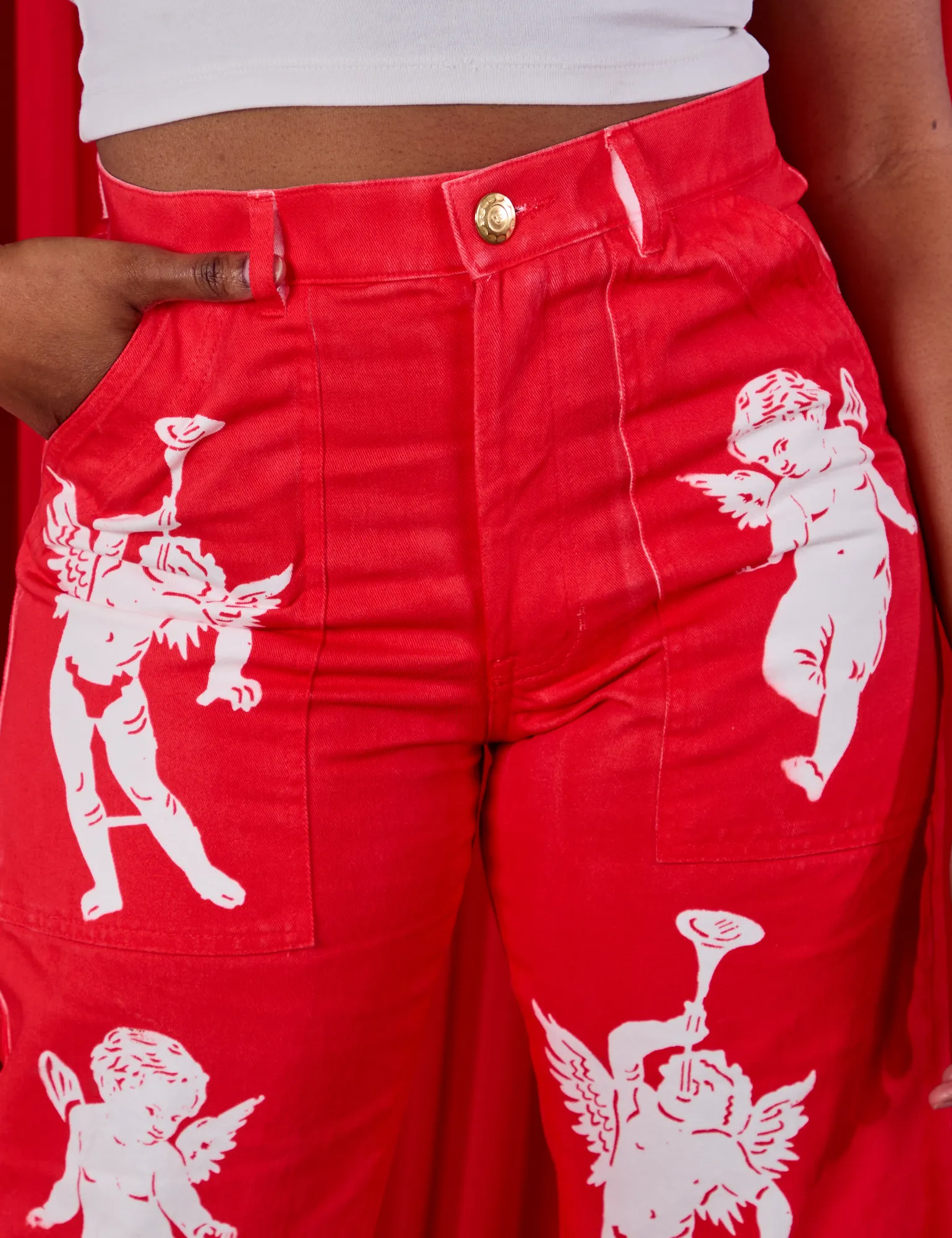 Airbrush Cupid Work Pants sold by Big Bud Press product image thumbnail 3