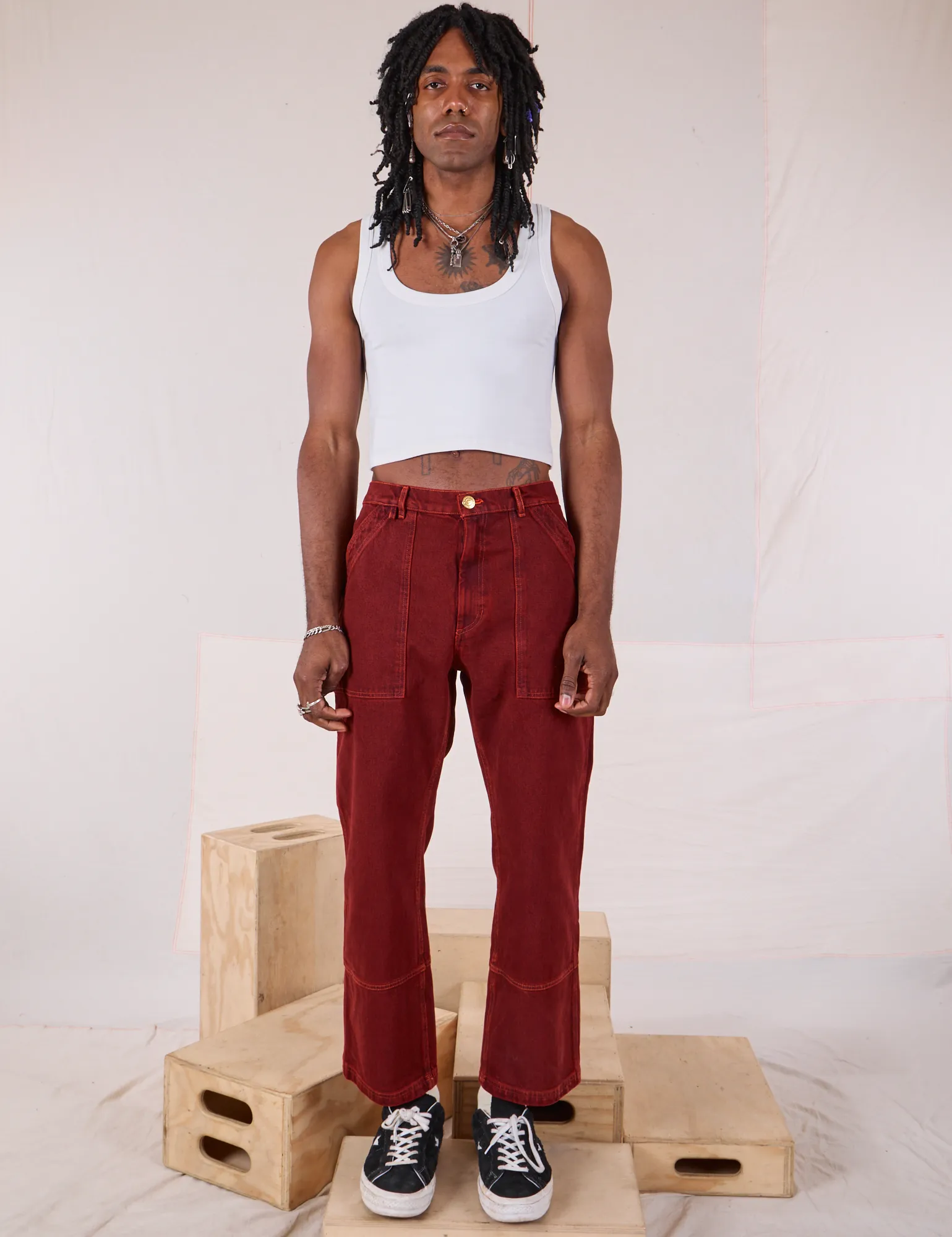 Overdyed Carpenter Jeans - Mustang Red sold by Big Bud Press