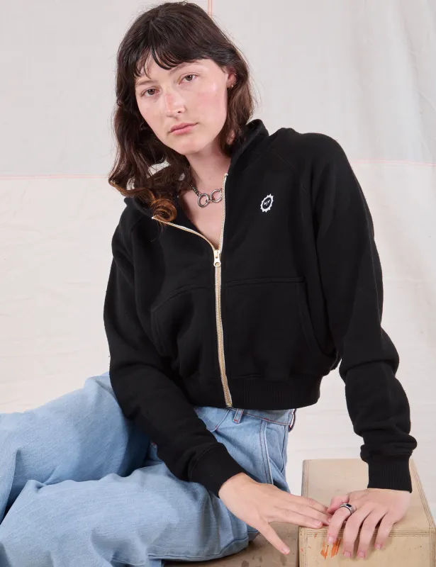 Cropped Zip Hoodie - Basic Black sold by Big Bud Press