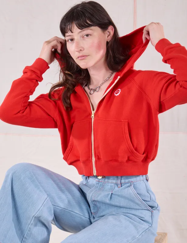 Cropped Zip Hoodie - Mustang Red sold by Big Bud Press